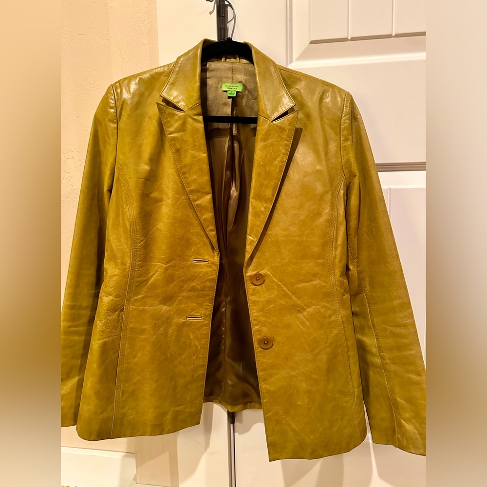JOHN CARLISLE- Green Leather Jacket- L